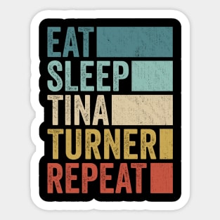 Funny Eat Sleep Tina Turner Repeat Retro Vintage Sticker